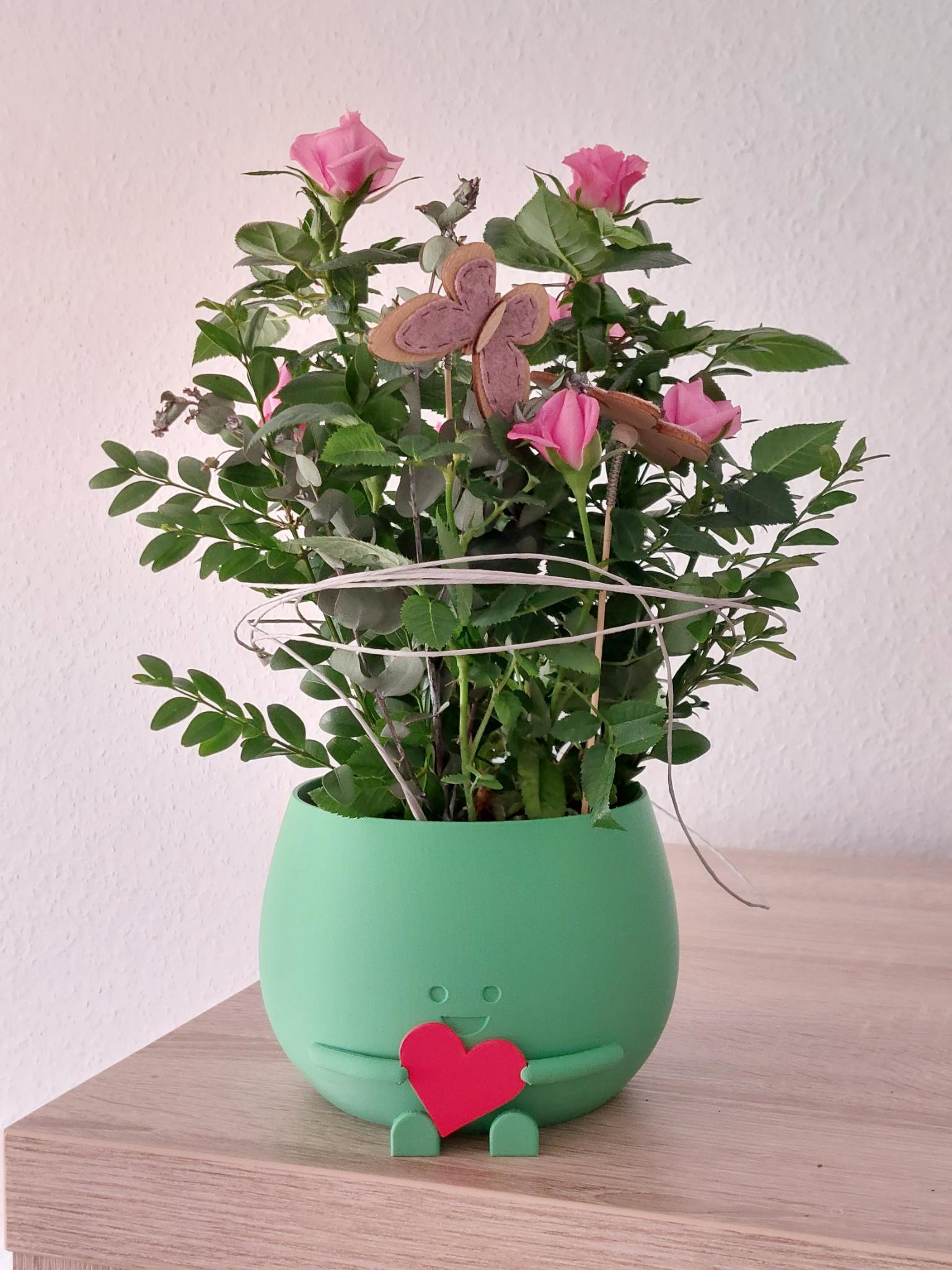 3D gedruckte Vase in Marmor Optik.